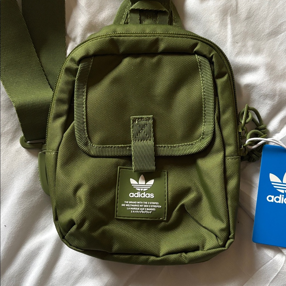 Adidas Olive Crossbody Mini Utility Bag